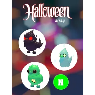 👻🎃 Halloween 2024, Neon Evil Chick, Neon Ghost Chick, Neon Zombie Chick  🎃👻