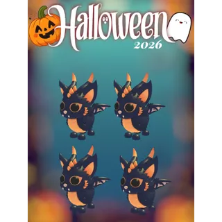 👻🎃 Halloween 2026, ×4 Stray Cat Dragon 🎃👻