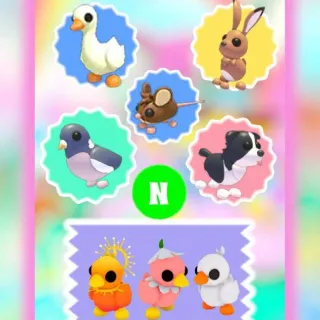 🌸All 8 NEON Pets Neon Goose, Neon Border Collie, Neon Field Mouse, Neon Wood Pigeon, Neon Hare, Neon Happy Duckling & More🌸