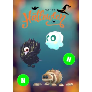 👻🎃 Halloween Neon Bundle, Neon Mummy Spider,Neon Jumpscare, Neon Jacobin Pigeon 🎃👻