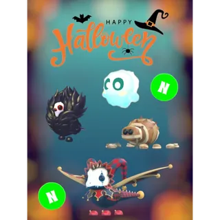 👻🎃 Halloween Neon Bundle, Neon Jester Dragon, Neon Mummy Spider,Neon Jumpscare, Neon Jacobin Pigeon 🎃👻