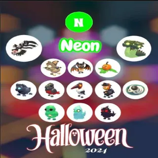 Halloween 2024, All 13 Neon Pet's , Neon Jekyll Hydra, Neon Grim Dragon, Neon Scarebear