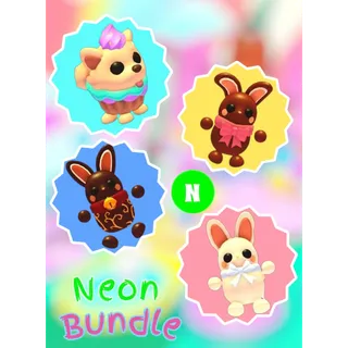 🍫Neon Bundle🧁 NeonPupcake, Dark Choccybunny, Milk Choccybunny & White Choccybunny