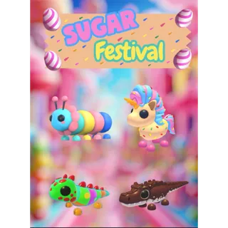 Sugar Festival Event ( Candicorn, Gumball Caterpillar, Gummy Guana & Cocoadile