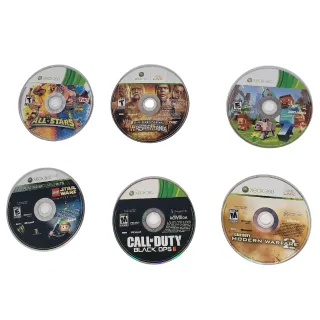 Microsoft Xbox 360 6 Video Game Lot-DISC ONLY-Legends Of Wrestling Lego COD Etc.