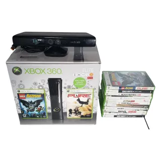Microsoft Xbox 360 Elite Holiday Gaming Bundle 120 GB CIB - 11 Games & Kinect