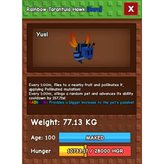 Titanic Tarantula hawk and 1m peacock