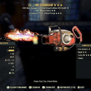 Invisible Flaming Bladeless Chainsaw