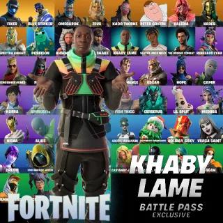 KHABY LAME FORTNITE ACCOUNT BUNDLE | 52 SKINS | SOLID SNAKE|AHSOKA TANO|V-BUCKS: 100