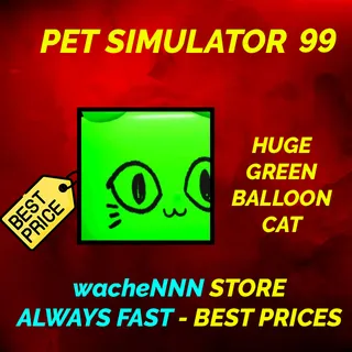 HUGE GREEN BALLOON CAT