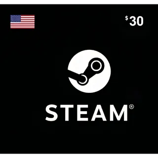 Steam Wallet Code $30.00 USD