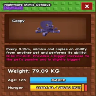 SEMI TITANIC NIGHTMARE MIMIC OCTOPUS(79.09KG MAX)