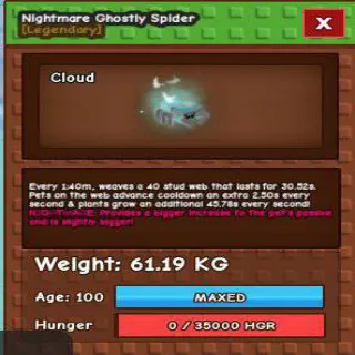 HUGE NIGHTMARE GHOSTLY SPIDER