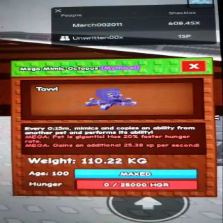 Collosal Mega Mimic Octopus(110.22kg Max Age 100)