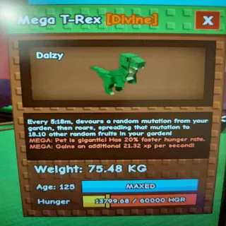 SEMI TITANIC MEGA T-REX(75.48KG MAX AGE 125)