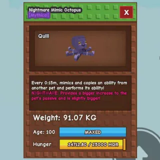 Godly Nightmare Mimic Octopus(91.07kg Age 100)
