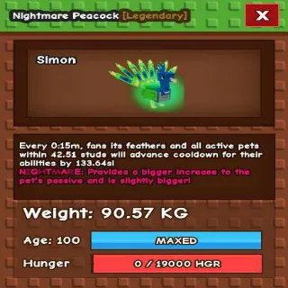 GODLY NIGHTMARE PEACOCK(90.57KG MAX)