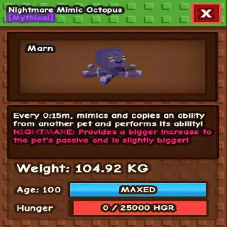 GODLY/COLLOSAL  NIGHTMARE MIMIC OCTOPUS(104.92KG MAX)