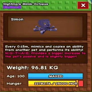 Godly Nightmare Mimic Octopus(96.81kg Age 100)