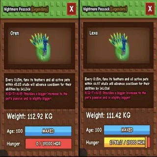 (BUNDLE) 2PCS COLLOSAL NIGHTMARE PEACOCK