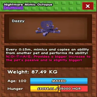 TITANIC NIGHTMARE MIMIC OCTOPUS(87.49KG MAX AGE 100)