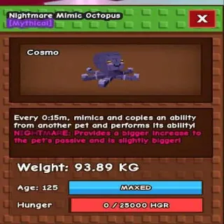 GODLY NIGHTMARE MIMIC OCTOPUS(93.89KG MAX AGE 125)