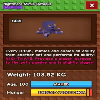 Collosal Nightmare Mimic Octopus(103.52kg Age 100)