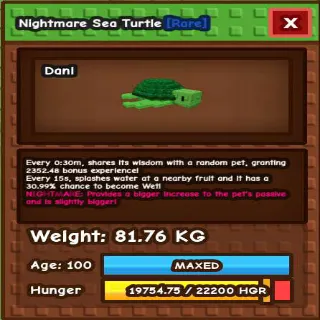TITANIC NIGHTMARE SEA TURTLE(20 SEC W/TOY)(81.76KG MAX)