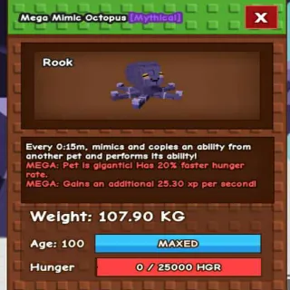 Collosal Mega Mimic Octopus(107.90kg Age 100)