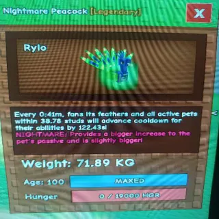 SEMI TITANIC NIGHTMARE PEACOCK(15SEC W/TOY)(71.89KG MAX)