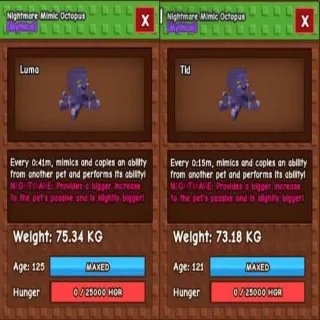 (BUNDLE)2x  BOOSTED  SEMI TITANIC NIGHTMARE MIMIC OCTOPUS