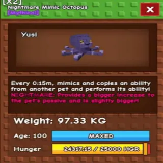 GODLY NIGHTMARE MIMIC OCTOPUS(97.33KG MAX)