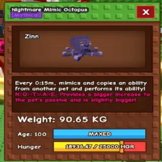 Godly Nightmare Mimic Octopus(90.65kg Age 100)