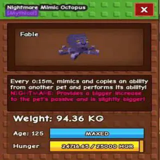 GODLY NIGHTMARE MIMIC OCTOPUS(94.36KG MAX AGE 125