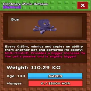 Collosal Nightmare Mimic Octopus(110.29kg Age 100