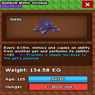 COLLOSAL RAINBOW BOOSTED MIMIC OCTOPUS(134.58KG MAX AGE 125)