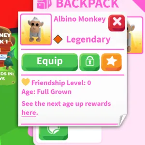 Albino monkey adopt me