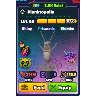 SW Planktopolis NC HDS Maxed Rainbow Serial #56 | Spongebob Tower Defense