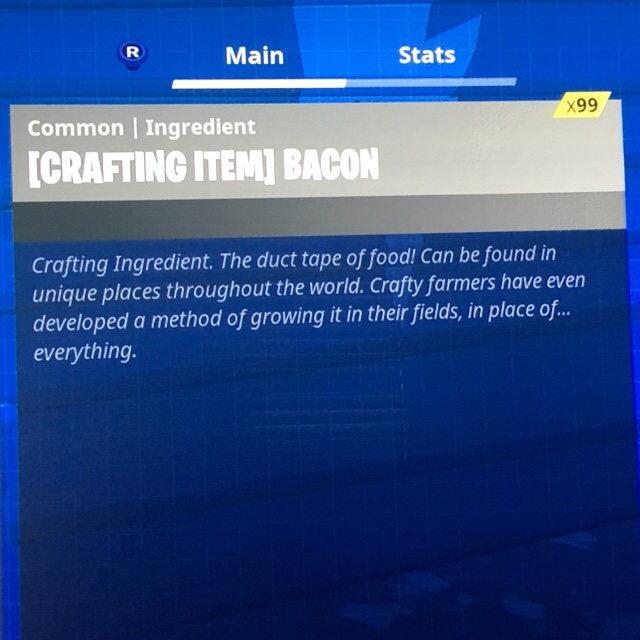 fortnite pve 3 stacks 99 each of bacon - fortnite bacon