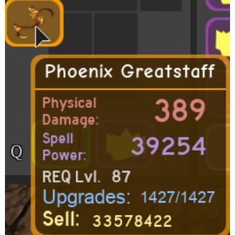 Other Phoenix Greatstaff Maxed In Game Items Gameflip - phoenix roblox id