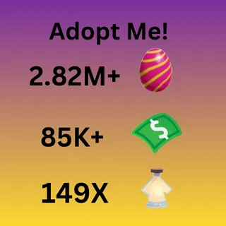 2.82M Candy Egg, 85K Bucks,149X Potions Pets