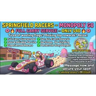🍩🏎️ SPRINGFIELD RACERS – MONOPOLY GO 🏎️🍩