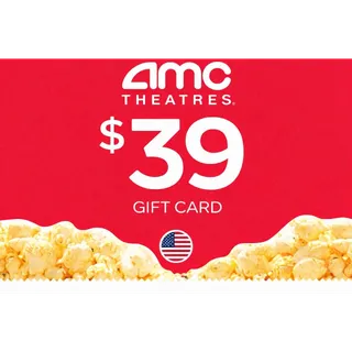 $39.00 AMC Theatres Gift Card ( 2X $19.50 )
