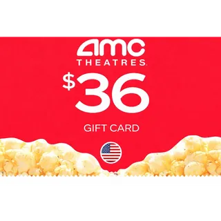 $36.00 AMC THEATRES GIFT CARD 