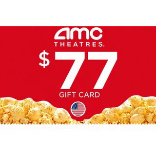 $77.00 AMC Theatres Gift Card ( Includes 4X Gift Card  )