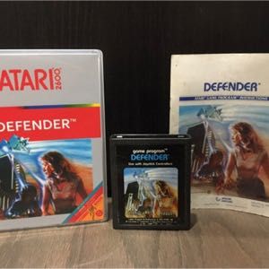 Atari 2600 Defender Game Cartridge with Manual and Case