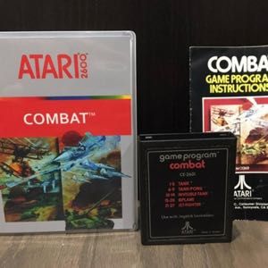 Atari 2600 Combat Game Cartridge with Manual and Case
