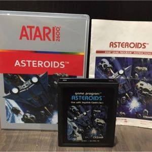 Atari 2600 Asteroids Game Cartridge with Manual and Case