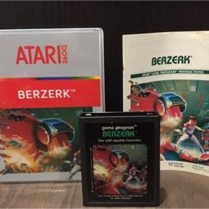 Atari 2600 Berzerk Game Cartridge with Manual and Case