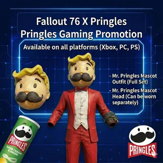 Fallout 76 X Pringles Gaming Promotion - Mr. Pringles Mascot Outfit & Head Full Set (Xbox, PC, PS)